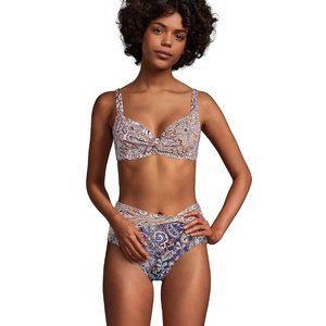 NWT Lands' End Womens Twist Front Underwire Bikini Top Size 6 $80 5D421